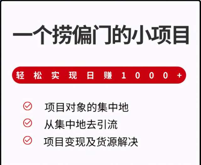 一个捞偏门的小项目，轻松实现日赚1000+