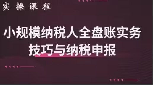 胡建宏：小规模纳税人全盘真帐实操账务处理及纳税申报