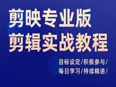 剪映专业版剪辑实战教程，目标设定/积极参与/每日学习/持续精进