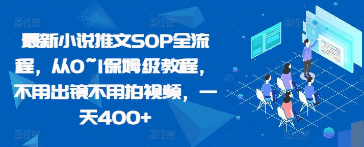 最新小说推文SOP全流程，从0~1保姆级教程，不用出镜不用拍视频，一天400+【项目拆解】