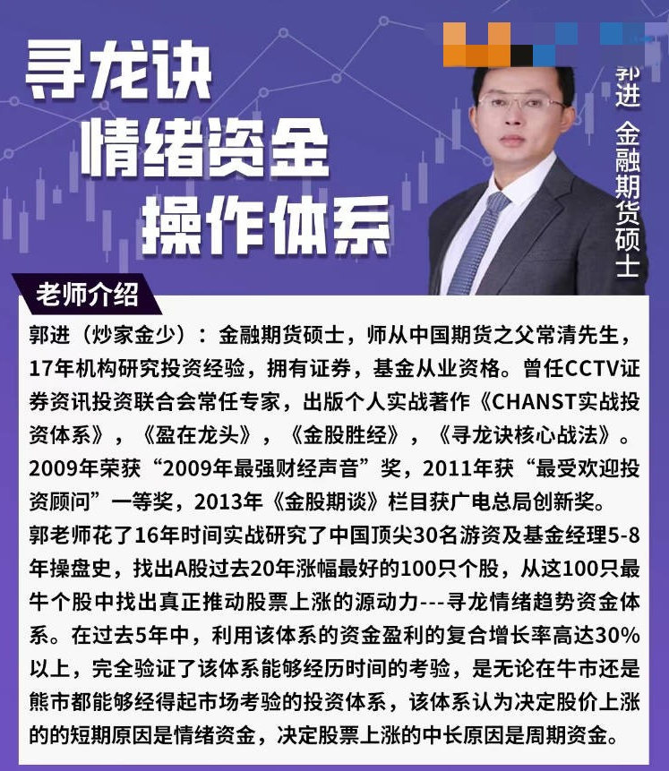 郭进（炒家金少)寻龙诀情绪资金操作体系